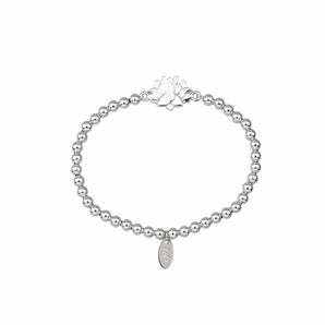 silver beaded lotus flower bracelet